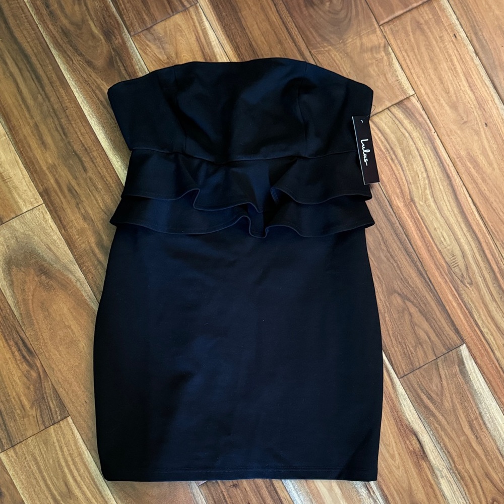 Lulus strapless black dress-NWT-size L